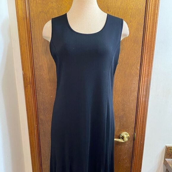Exclusively Misook Black Acrylic Dress Size Medium - Picture 3 of 11